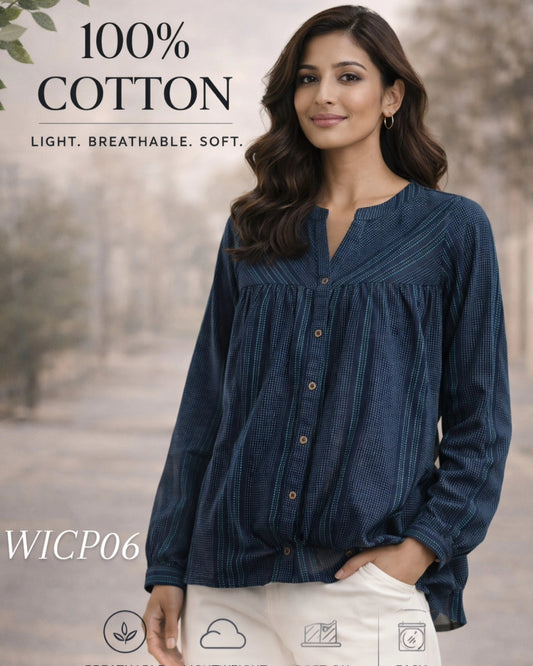 Blue flared top