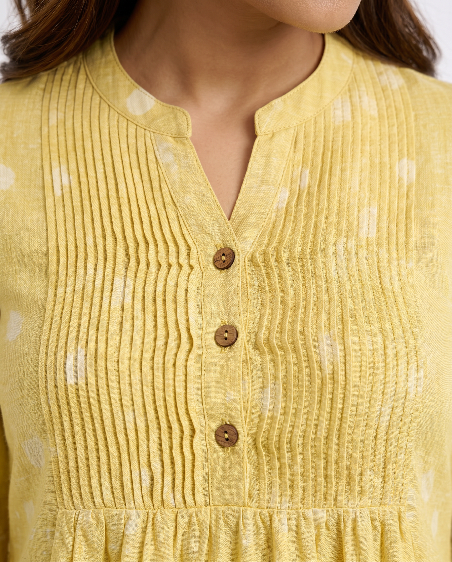 Yellow Kurti Dress with Pockets