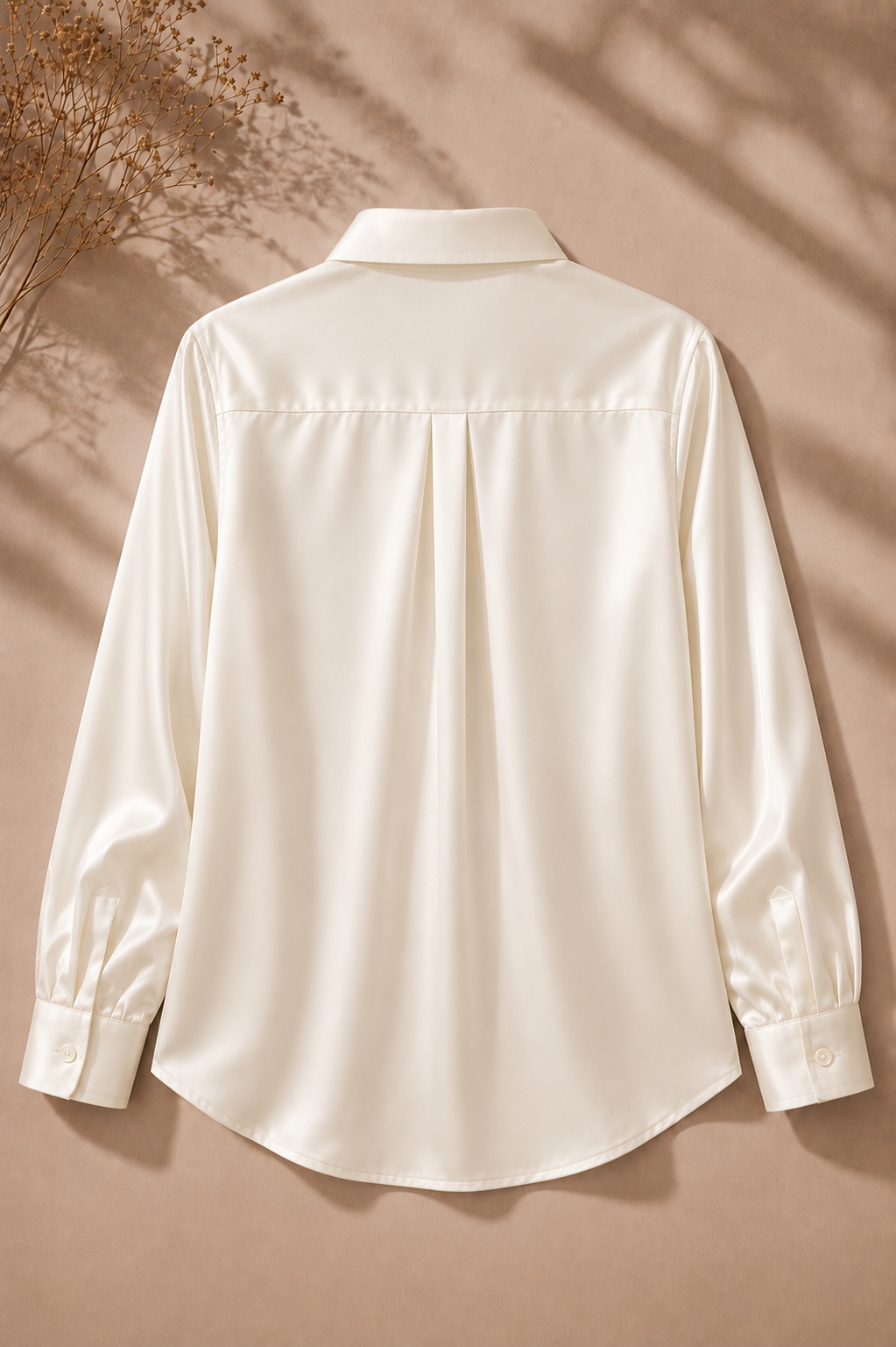 Off-White Full Sleeve Satin Shirt