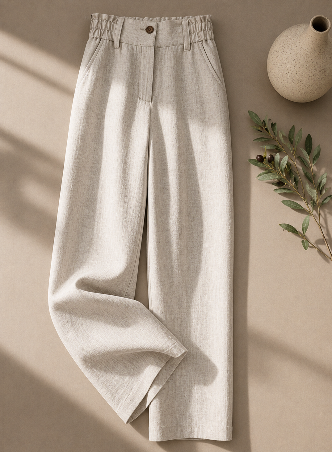 Off-white Linen Pants
