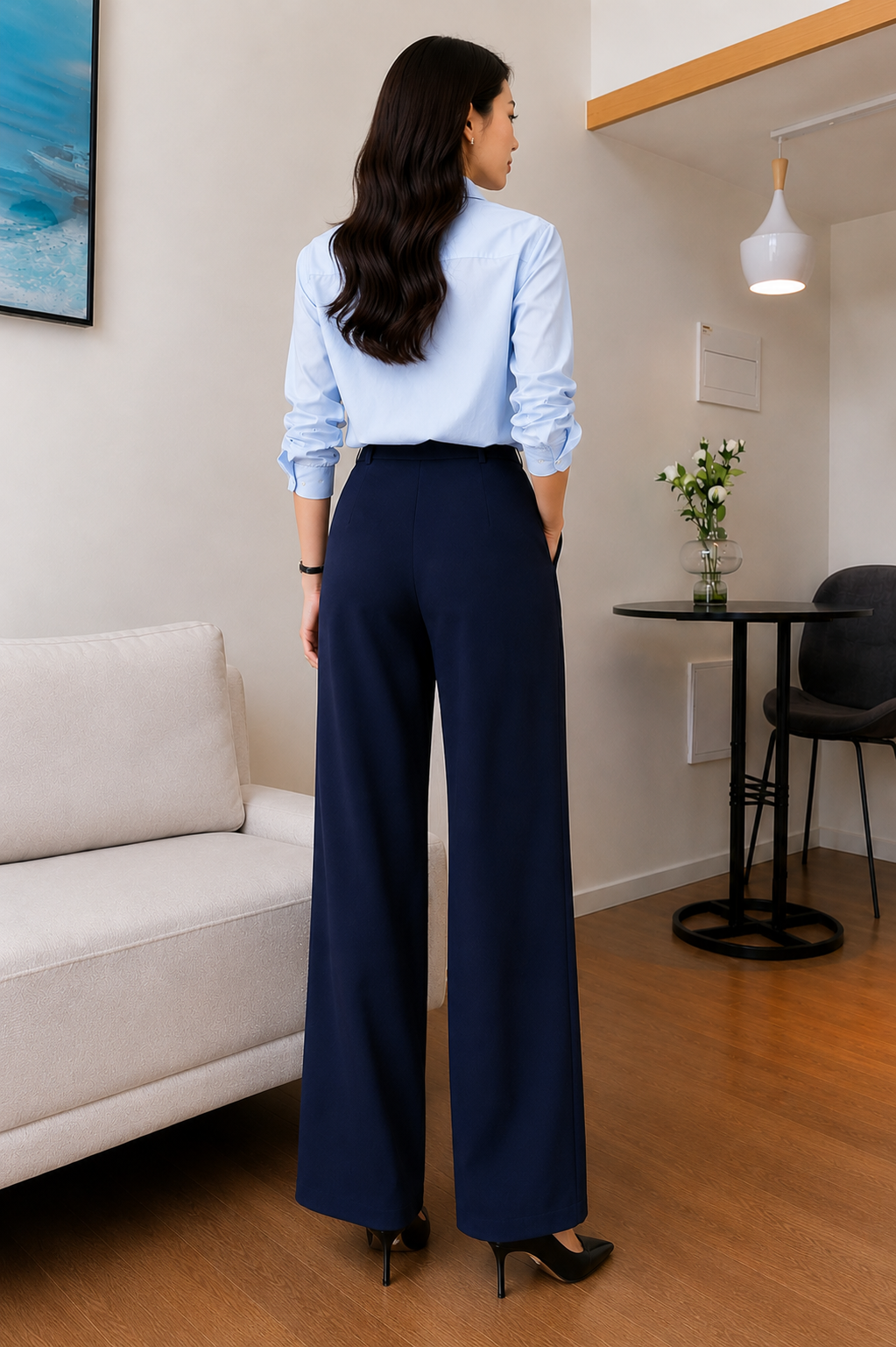 Navy Blue Korean Pants