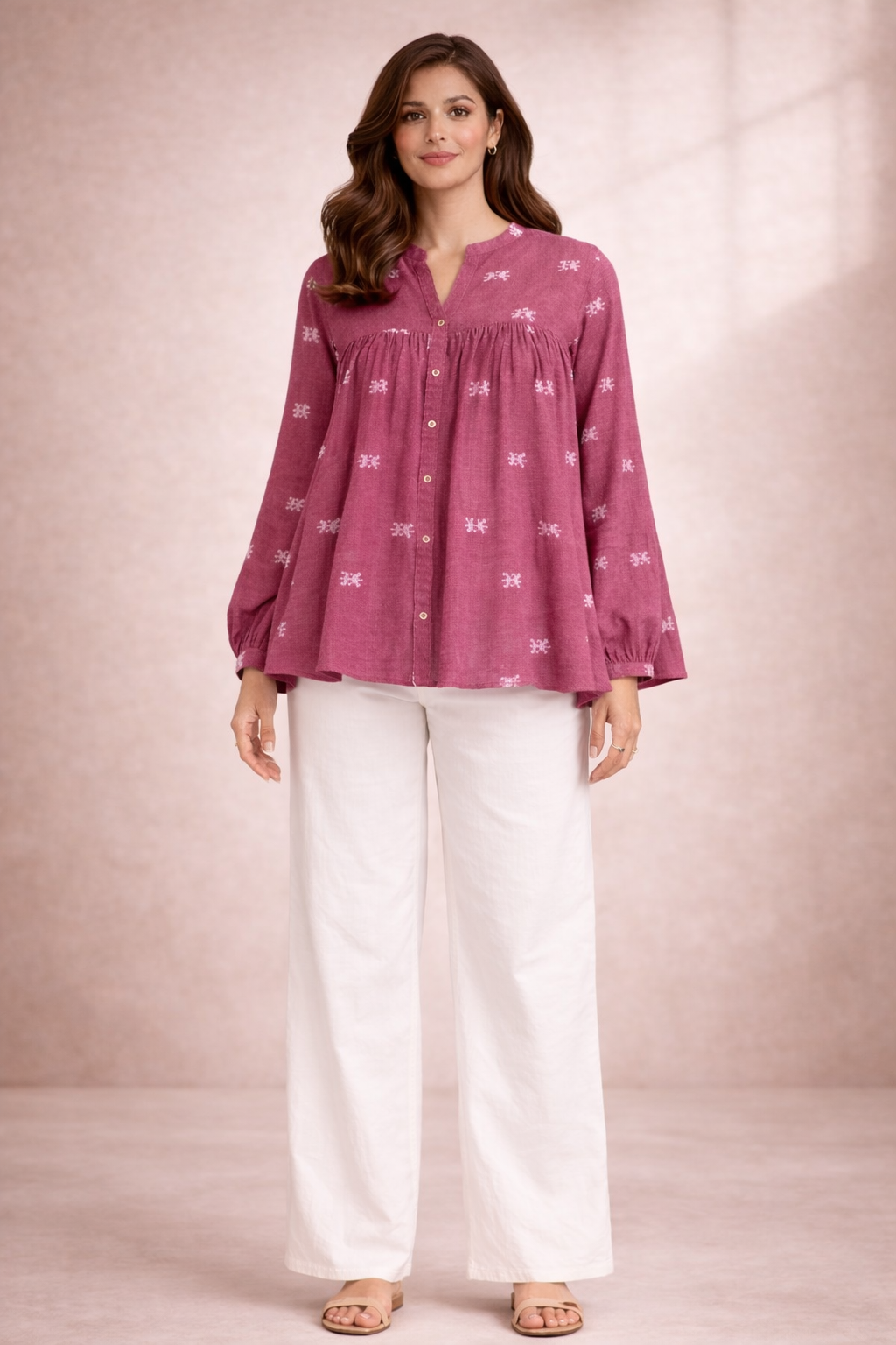 Pink Flared Top