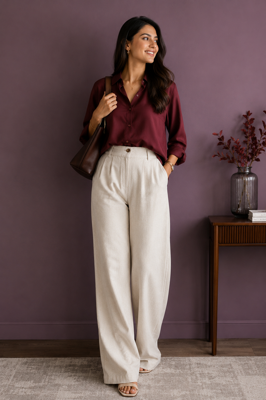 Off-white Linen Pants