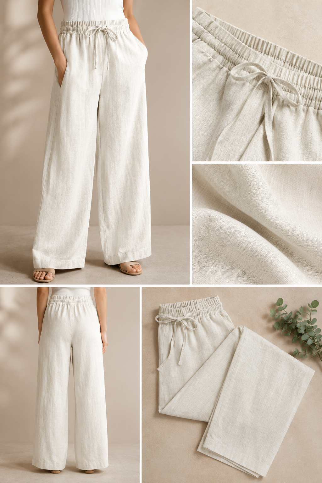 Off-white Linen Pants