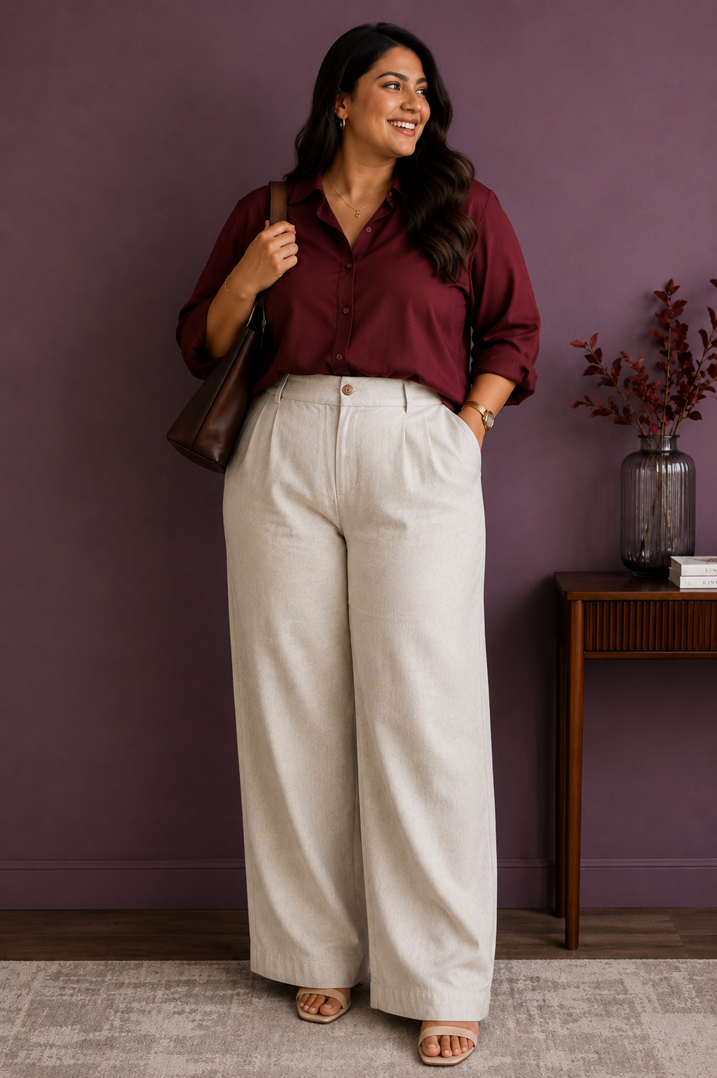 Plus-Size Linen Pants