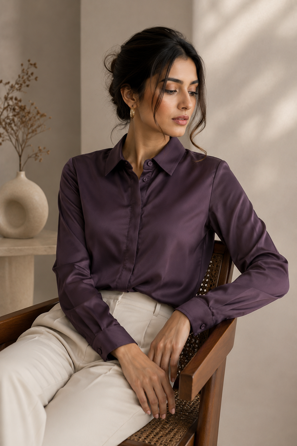 Full Sleeve Satin Shirt