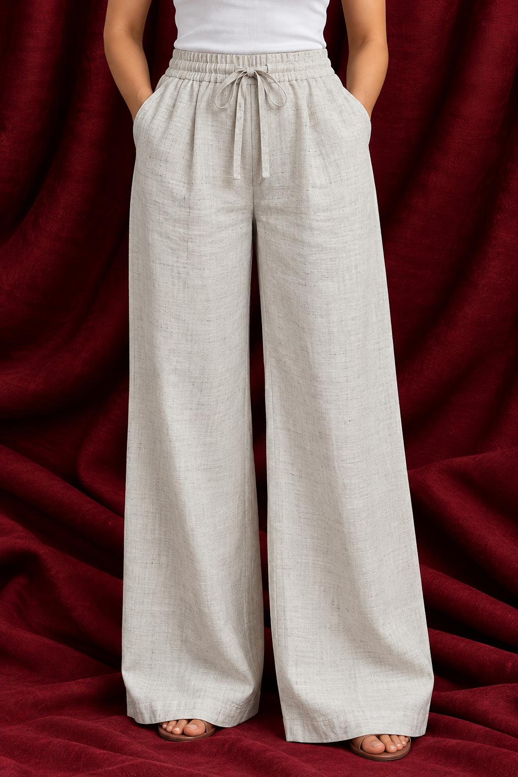 Natural white Linen Pants
